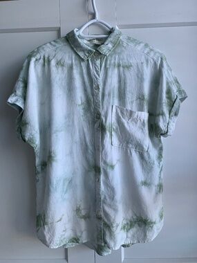 Cloth & Stone by Anthropologie Short Sleeve Shirt in Pepper Mint Size M